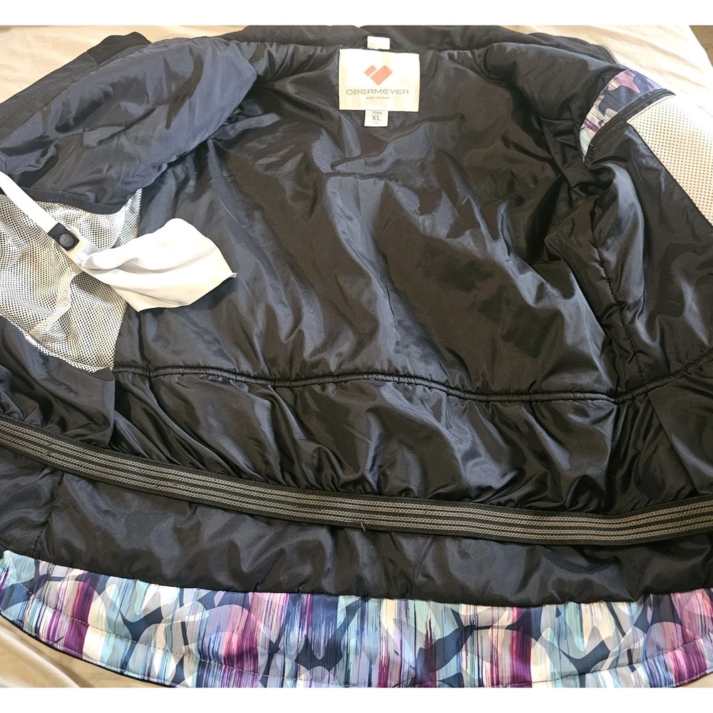 Obermeyer Aspen Kenzie Insulated Ski Jacket Black Teens Size 18- No Hood - Picture 5 of 7